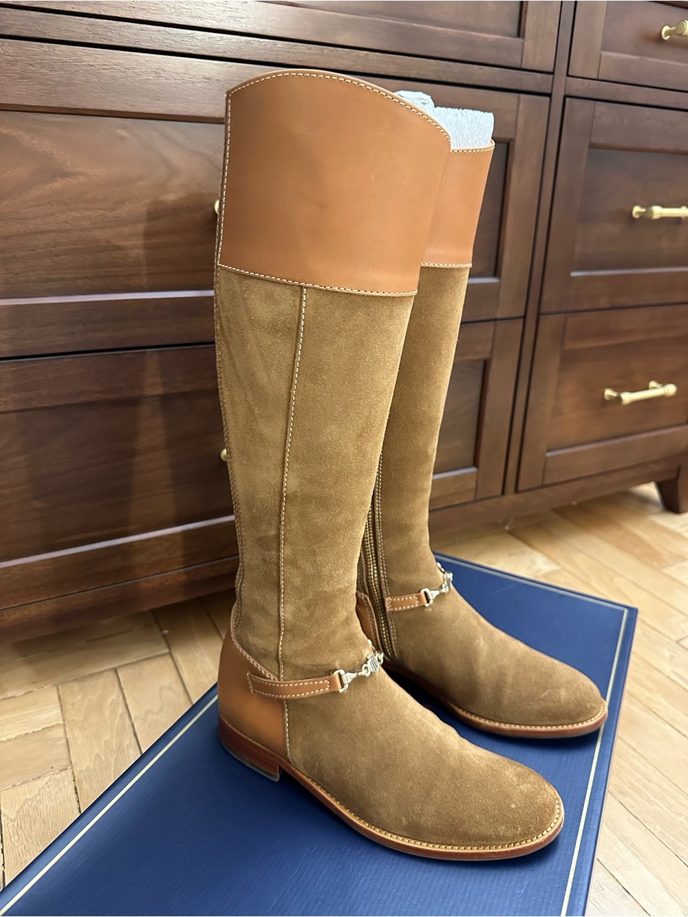 Fairfax & Favor Octavia Tan Suede Boots - Size 38 Narrow Fit - Picture 4 of 10